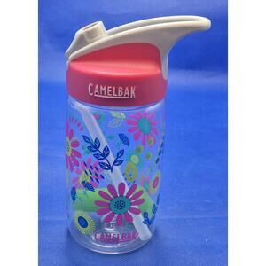 CamelBak Kids BPA Free 14oz Water Bottle Flowers Pink Lid UNUSED